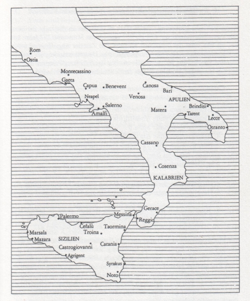 Karte von Sizilien